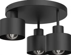 Lampa Sufitowa PARKLA Czarny Metalowy Klosz 3xE27