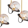 Lampa Sufitowa PLANET Czarny Złoty Szklane Klosze 3xG9