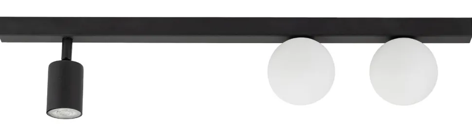 Lampa Sufitowa Regulowana VOX Czarny Biały Szklane Klosze 1xGU10 2xG9
