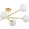 Lampa Sufitowa SARIUS Złoty Szklane Klosze 6xG9