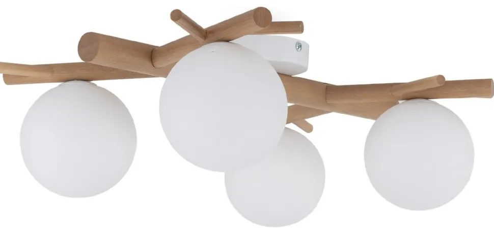 Lampa Sufitowa SHERON Brązowy Biały Szklane Klosze 4xG9