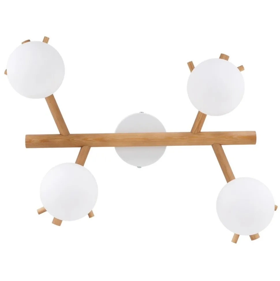 Lampa Sufitowa SHERON Brązowy Biały Szklane Klosze 4xG9