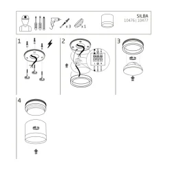 Lampa Sufitowa SILBA Czarny 1xGX53 IP20