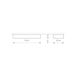 Lampa Sufitowa SOFT Grafitowy 2xT8 11W 3000K 63cm
