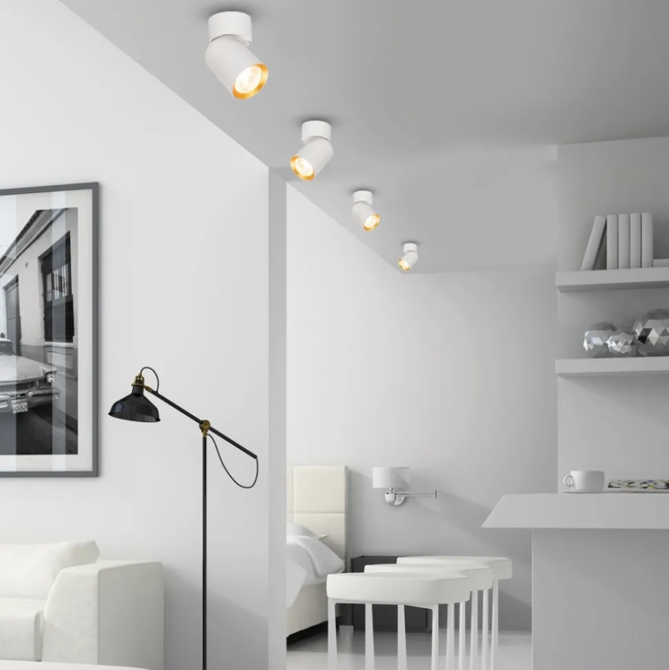 Lampa Sufitowa Spot ANDY Biały Złoty 1xGU10