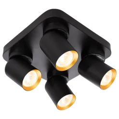 Lampa Sufitowa Spot ANDY Czarny Złoty 4xGU10 22cm