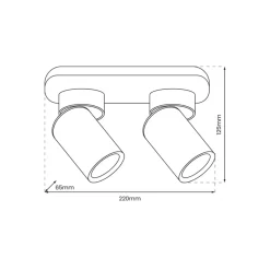 Lampa Sufitowa Spot ANDY Biały Złoty 2xGU10 22cm
