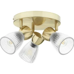 Lampa Sufitowa Spot BEST Złoty Szklane Klosze Koło 3xE14