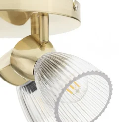 Lampa Sufitowa Spot BEST Złoty Szklane Klosze Koło 3xE14