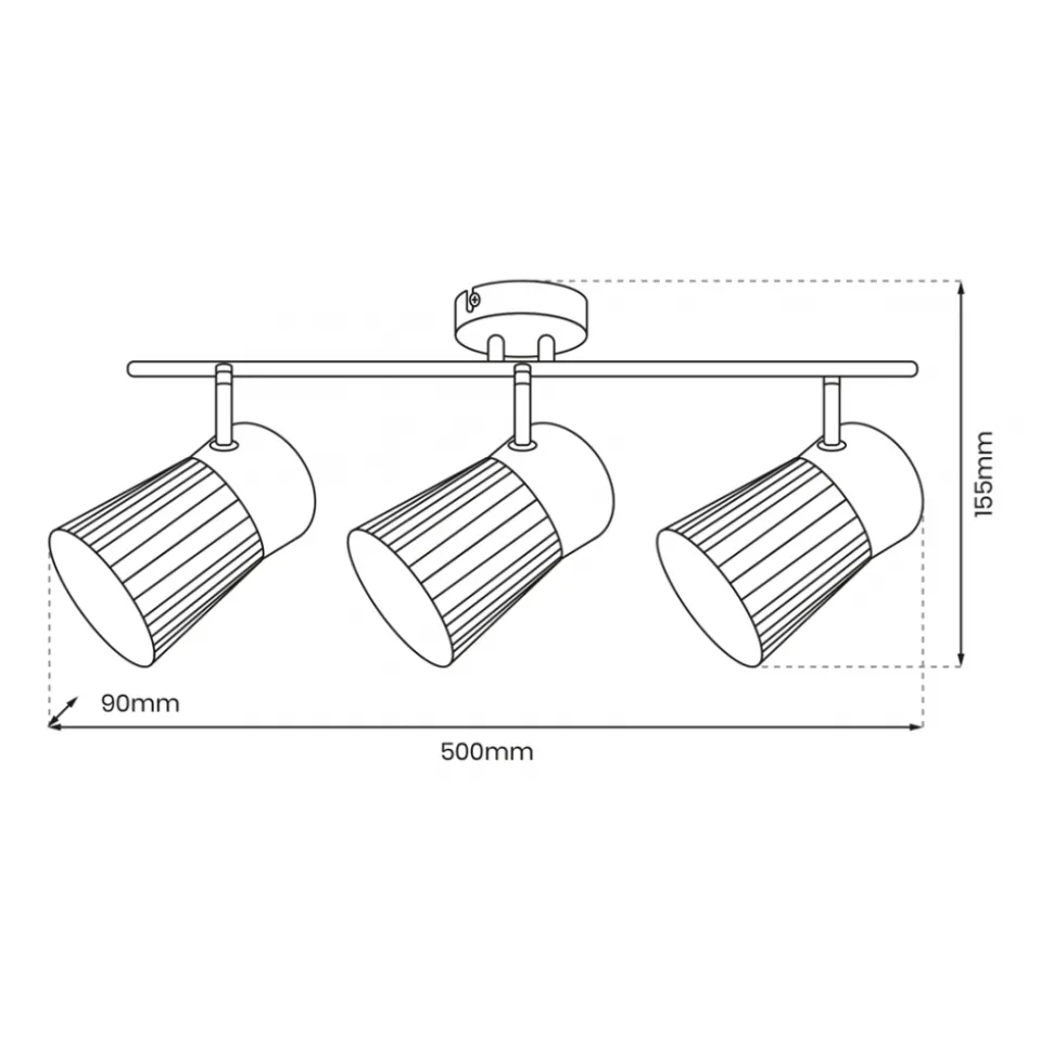 Lampa Sufitowa Spot BEST Czarny Szklane Klosze 3xE14