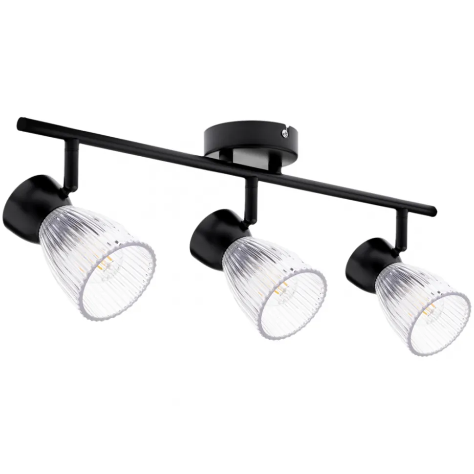 Lampa Sufitowa Spot BEST Czarny Szklane Klosze 3xE14
