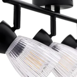 Lampa Sufitowa Spot BEST Czarny Szklane Klosze 3xE14
