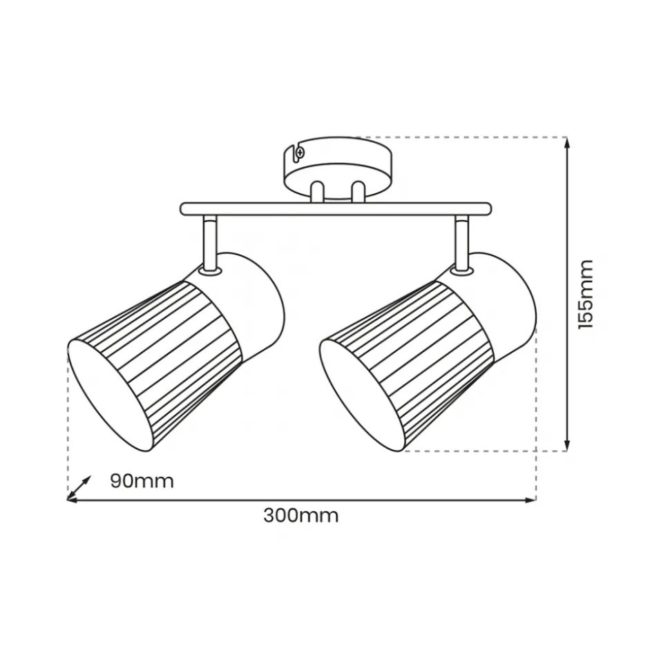 Lampa Sufitowa Spot BEST Złoty Szklane Klosze 2xE14