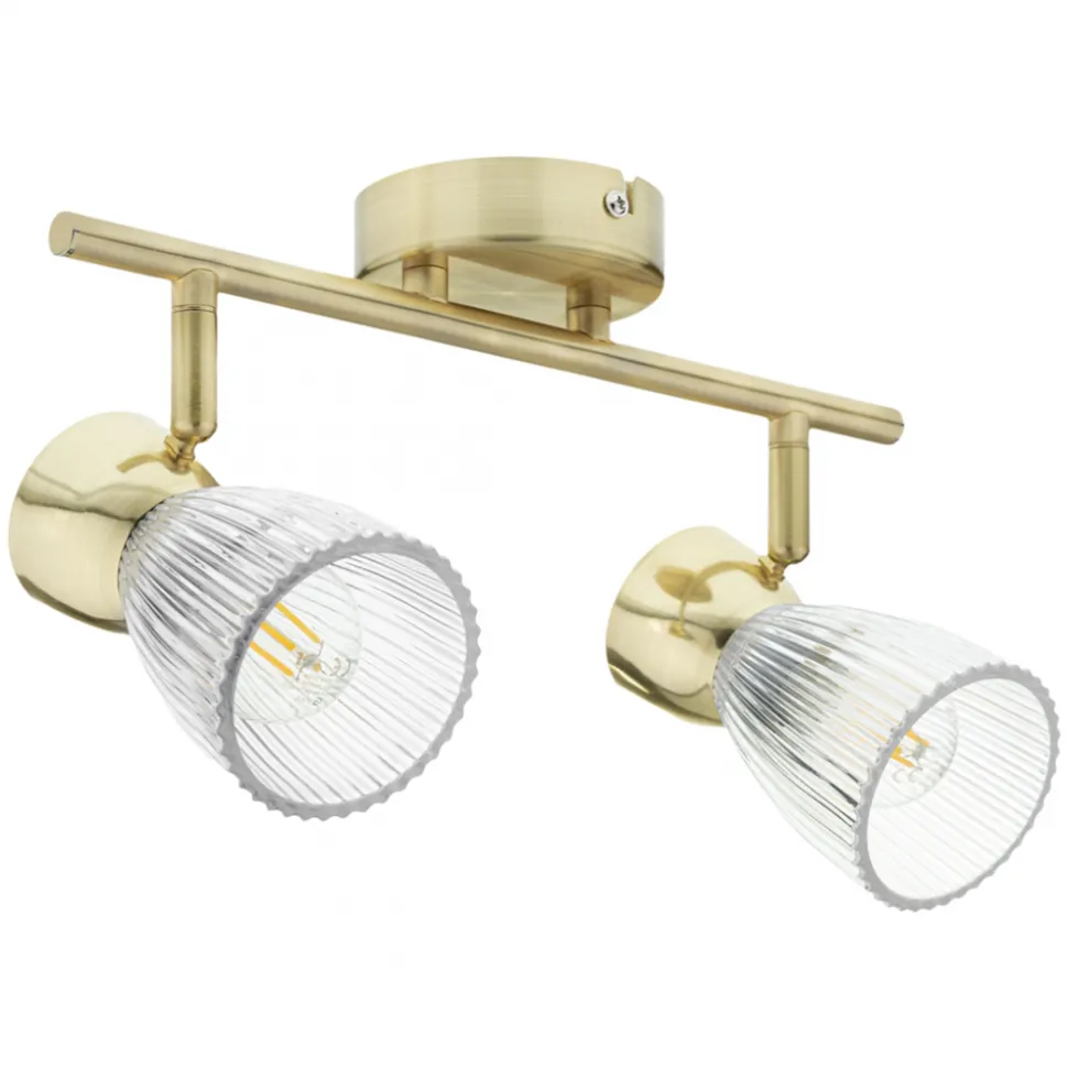 Lampa Sufitowa Spot BEST Złoty Szklane Klosze 2xE14