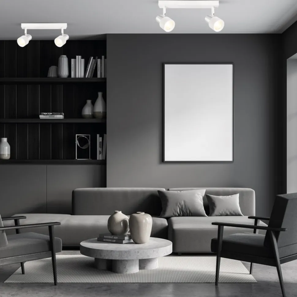 Lampa Sufitowa Spot CINO Biały Srebrny 2xGU10