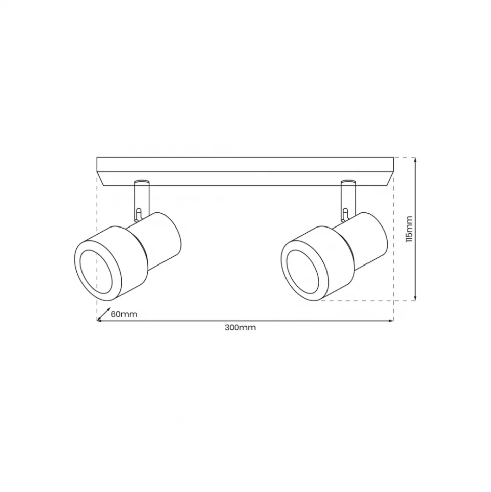 Lampa Sufitowa Spot CINO Biały Srebrny 2xGU10