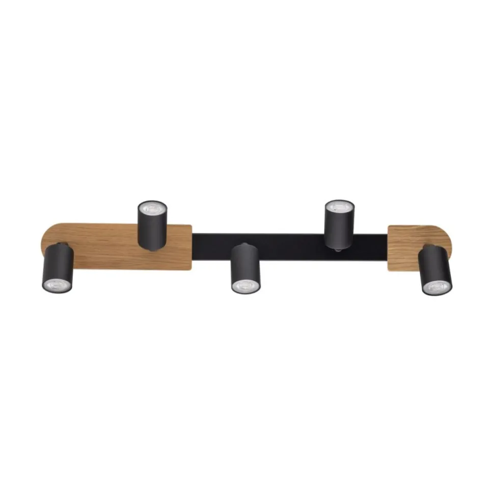 Lampa sufitowa Spot COVER WOOD czarna 5xGU10