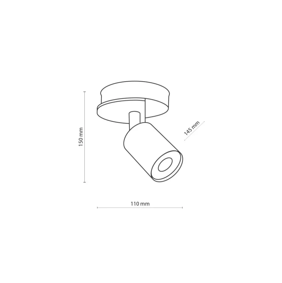 Lampa Sufitowa Spot COVER Czarny Brązowy Drewno 1xGU10