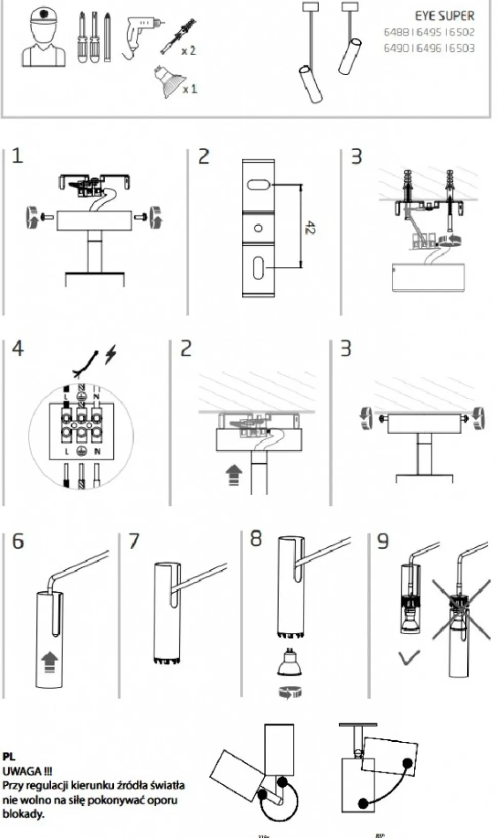 Lampa Sufitowa Spot EYE SUPER B Biały 1xGU10