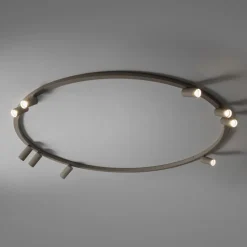 Lampa sufitowa Spot FOURTY ROUND beżowa 9xGU10