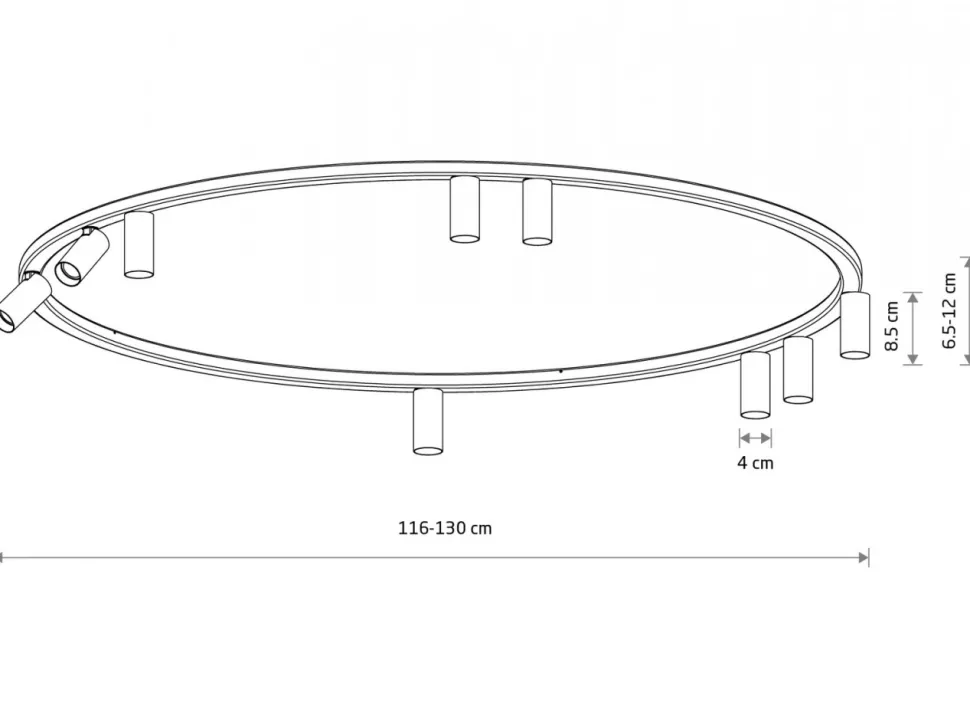 Lampa sufitowa Spot FOURTY ROUND beżowa 9xGU10