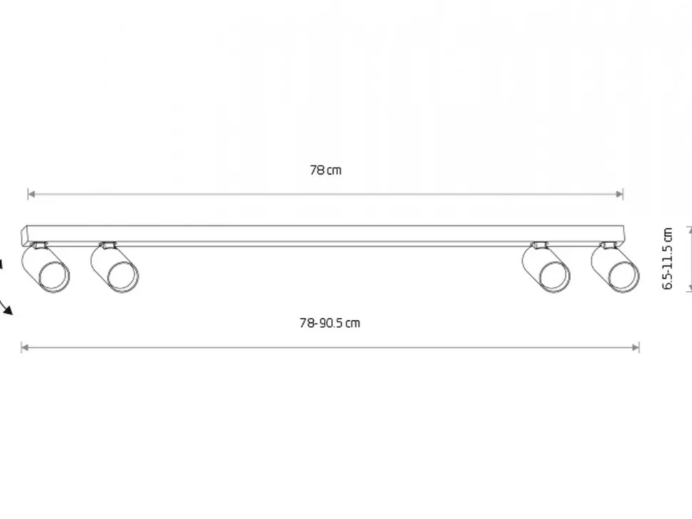 Lampa sufitowa Spot FOURTY szara 4xGU10