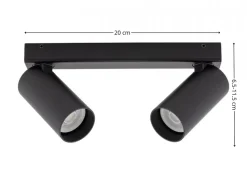 Lampa sufitowa Spot FOURTY czarna 2xGU10