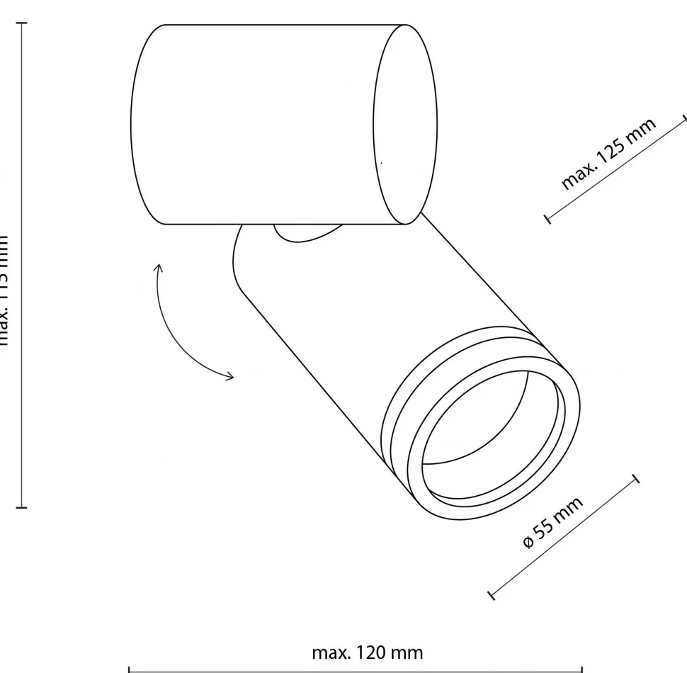 Lampa Sufitowa SPOT JET D Biały 1xGU10