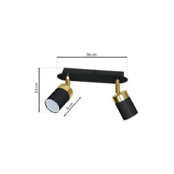 Lampa sufitowa Spot JOKER Czarny Złoty 2xGU10