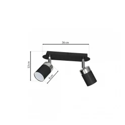 Lampa Sufitowa Spot JOKER Czarny Srebrny 2xGU10