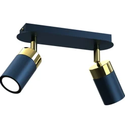 Lampa Sufitowa Spot JOKER Niebieski Złoty 2xGU10