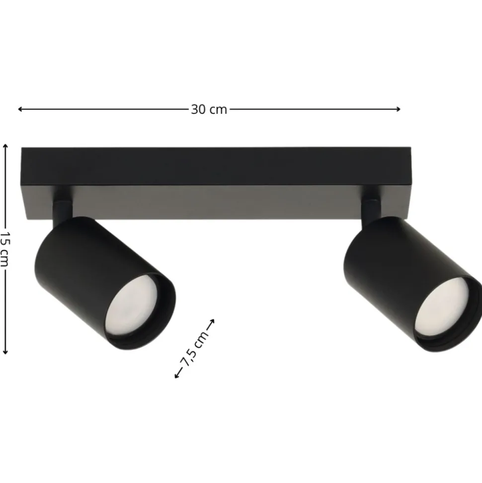 Lampa sufitowa Spot LARA czarna 2xGU10