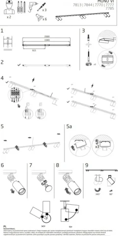 Lampa Sufitowa SPOT MONO Czarny Złoty 6xGU10