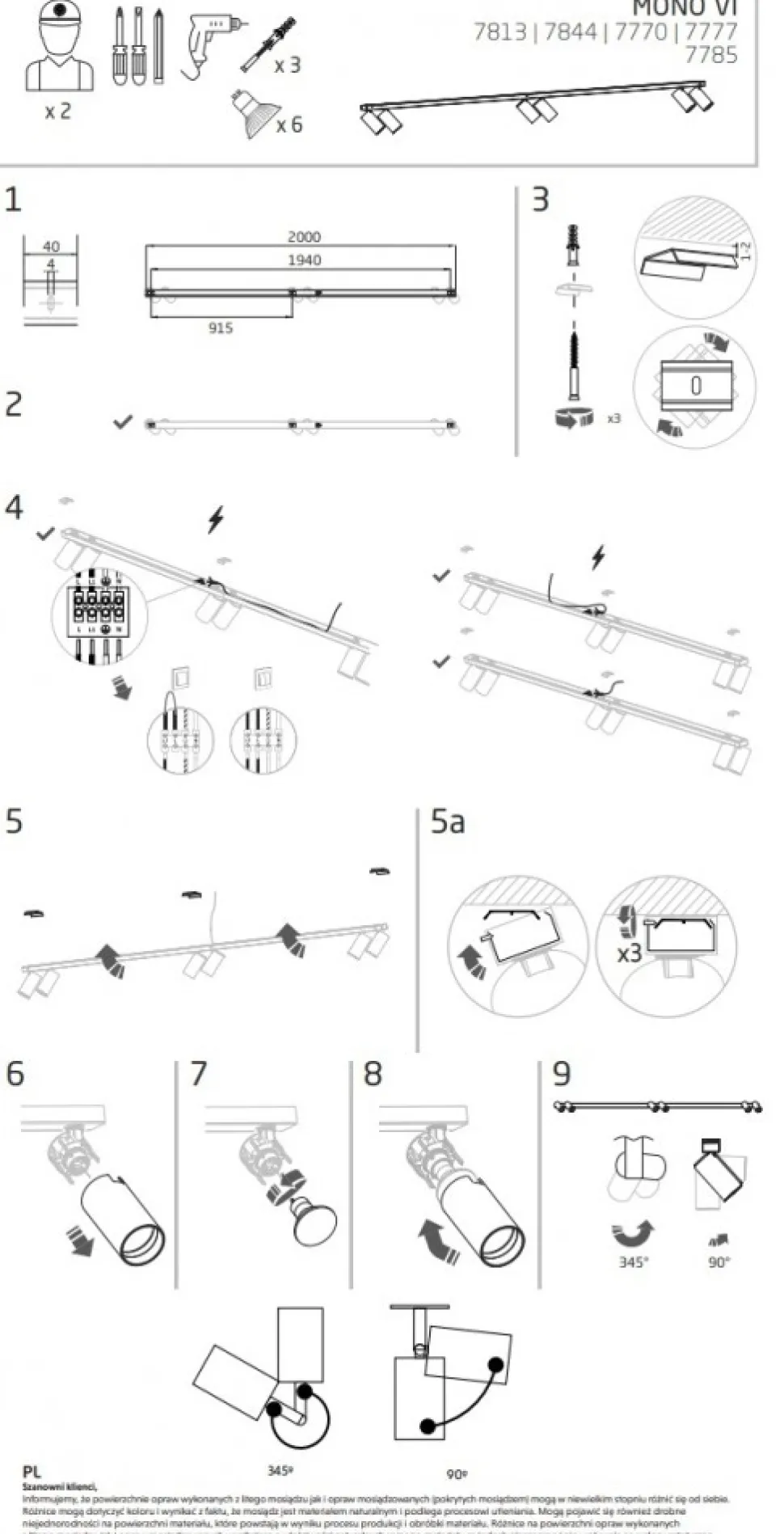 Lampa Sufitowa SPOT MONO Czarny Złoty 6xGU10
