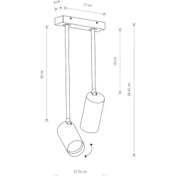 Lampa Sufitowa SPOT MONO LONG Czarny Złoty 2xGU10