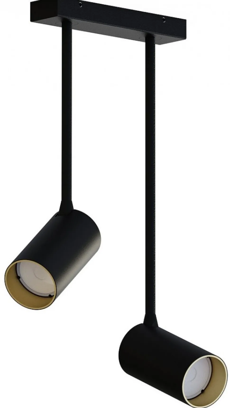 Lampa Sufitowa SPOT MONO LONG Czarny Złoty 2xGU10