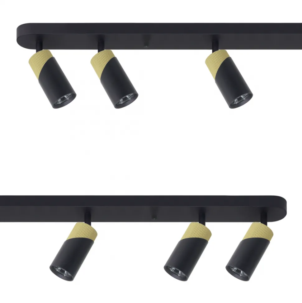 Lampa Sufitowa Spot NEO Czarny Złoty 6xGU10