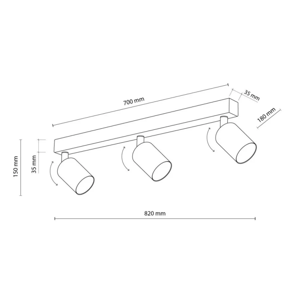 Lampa sufitowa Spot NEX biała 3xGU10