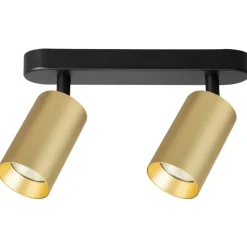 Lampa Sufitowa Spot Pipe Spot Czarny Złoty 2xGU10