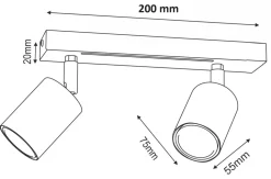 Lampa Sufitowa Spot STRIPER Czarny Złoty 2xGU10