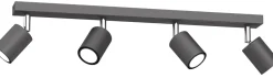 Lampa Sufitowa Spot STRIPER Szary Srebrny 4xGU10