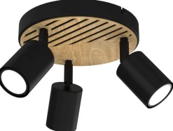 Lampa Sufitowa Spot TERRA Czarny Brązowy 3xGU10 Plafon