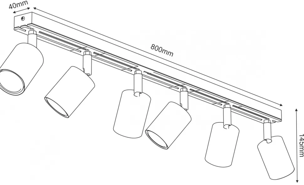 Lampa Sufitowa Spot TERRA Czarny Brązowy 6xGU10