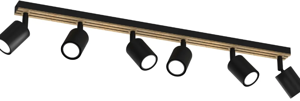 Lampa Sufitowa Spot TERRA Czarny Brązowy 6xGU10