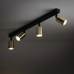 Lampa Sufitowa SPOT TOP Czarny Złoty 4xGU10