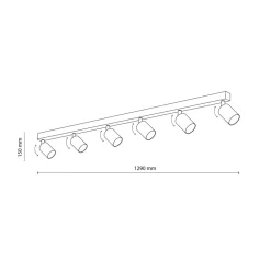 Lampa Sufitowa SPOT TOP Czarny Złoty 6xGU10