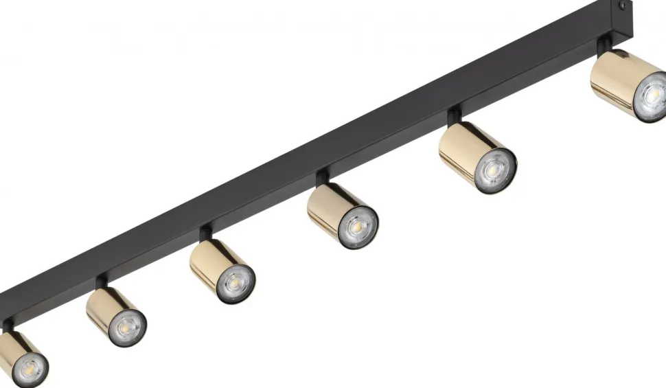 Lampa Sufitowa SPOT TOP Czarny Złoty 6xGU10