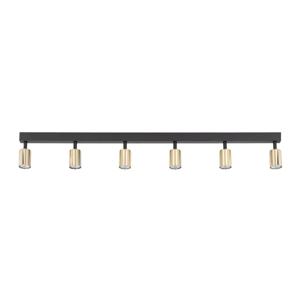 Lampa Sufitowa SPOT TOP Czarny Złoty 6xGU10