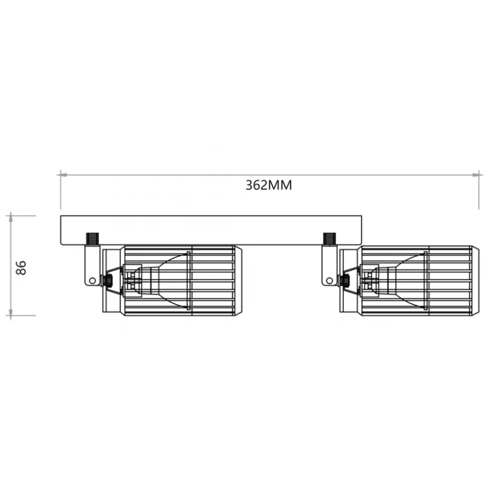 Lampa Sufitowa Spot VERTICAL Czarny Metalowe Klosze 2xGU10