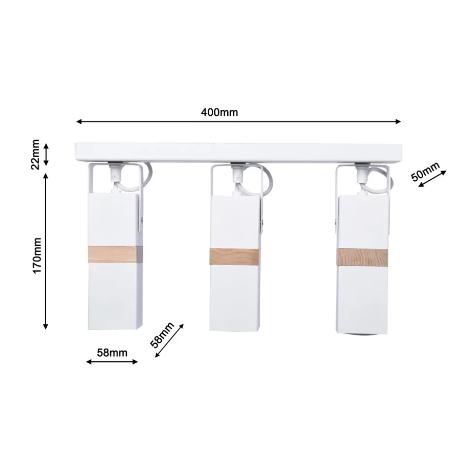 Lampa sufitowa Spot VIDAR Biały Brązowy 3xGU10